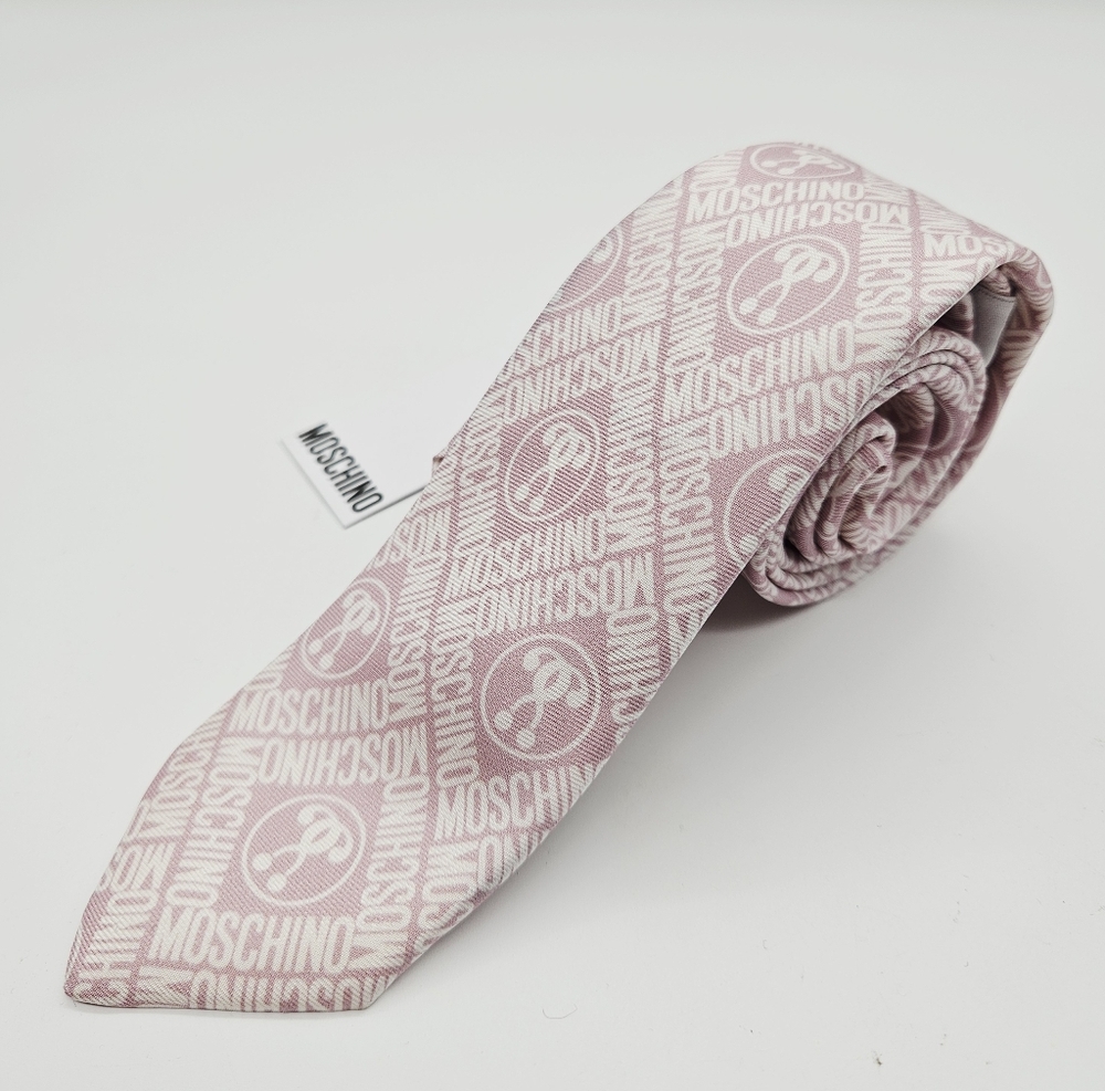 MOSCHINO | spellout monogram pattern neck tie